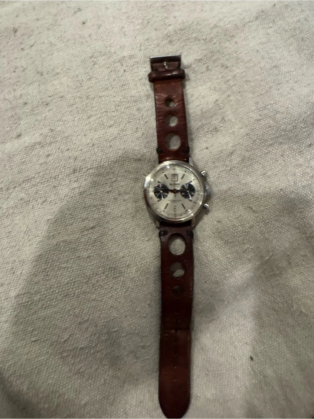 LeJour Vintage Chronograph Watch - Silver Dial with Black Subdials